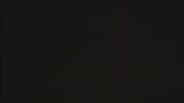 Analog glitch. VHS Switch on off TV. White  noise on black intro for social media channel.