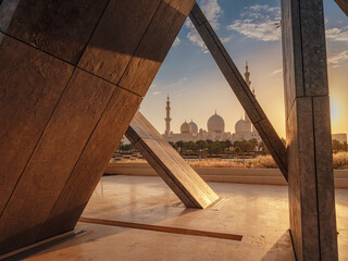 20 March 2023, Abu Dhabi, UAE: Evening view from Wahat Al Karama or Oasis of Dignity. war memorial...