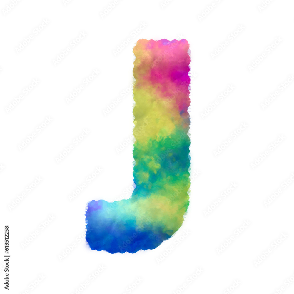 Poster colorful fluffy clouds alphabet uppercase letters. this is a part of a set which also includes lower