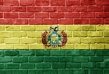 Flag of Bolivia on a textured background. Concept collage.