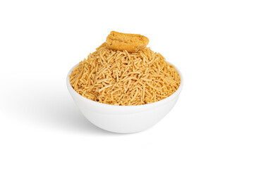 Bhujia sev- Famous Bikaneri bhujia, often simply called bhujia, is a popular crispy snack prepared by using moth beans and besan and spices, originating from, Bikaner, Rajasthan, India.