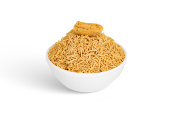 Bhujia sev- Famous Bikaneri bhujia, often simply called bhujia, is a popular crispy snack prepared by using moth beans and besan and spices, originating from, Bikaner, Rajasthan, India.