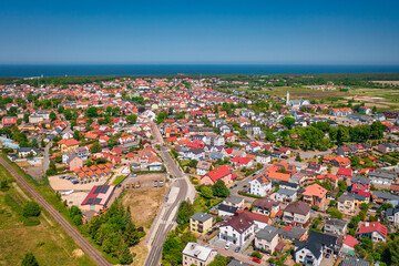 Leba town on the coast of Baltic Sea in Poland.