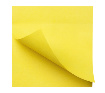 Yellow sticky notes cut out