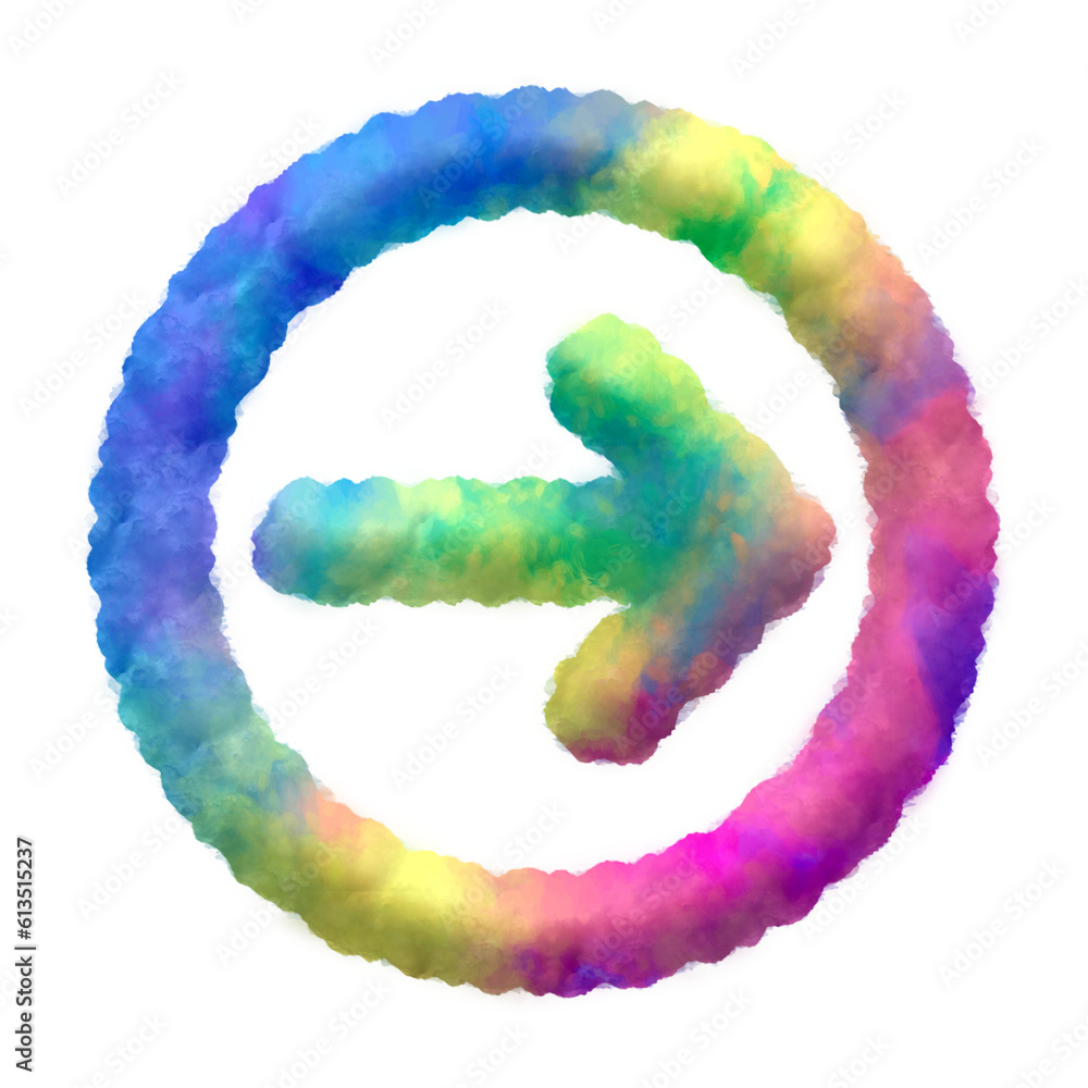 Poster colorful fluffy clouds arrow shapes. this is a part of a set which also includes uppercase and lower