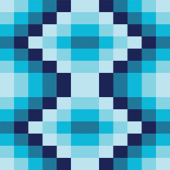 Blue rectangle mosaic diamond tiles seamless vector pattern. Geometric vector pattern. Different shades of blue rectangle vector background.