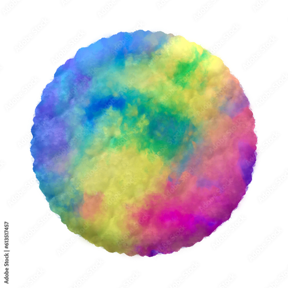 Poster colorful fluffy clouds circle round shape. this is a part of a set which also includes uppercase and