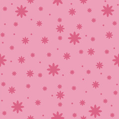 Seamless pattern with Summer Flowers. Tender Floral Wrapping paper. Wallpaper and bed linen print in Retro style. Daisies background.. Endless ornament with summer Flowers. Vector illustration.