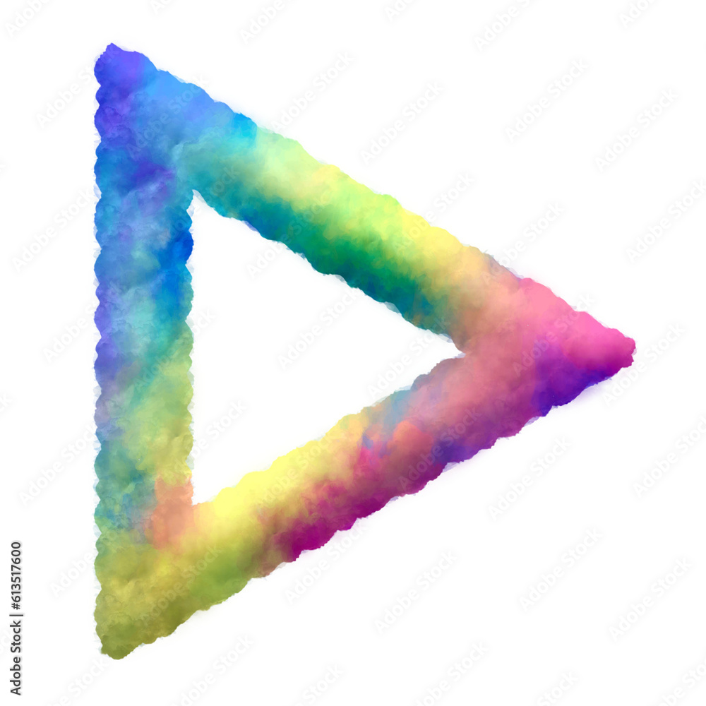 Poster colorful fluffy cloud triangle frame. this is a part of a set which also includes uppercase and lowe