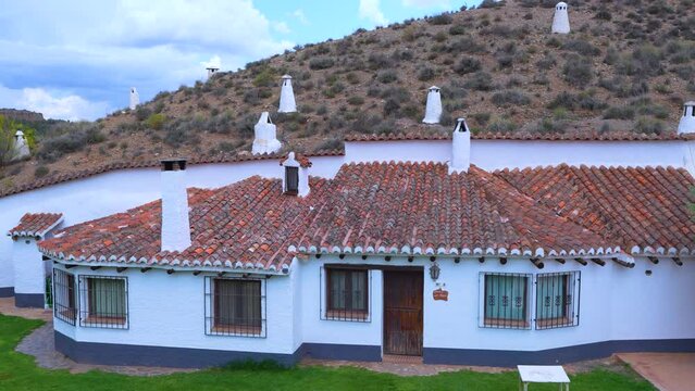 Cave houses in Alcudia de Guadix. Geopark of Granada, Geopark of Gorafe. Grenada Province. Andalusia. Spain. Europe