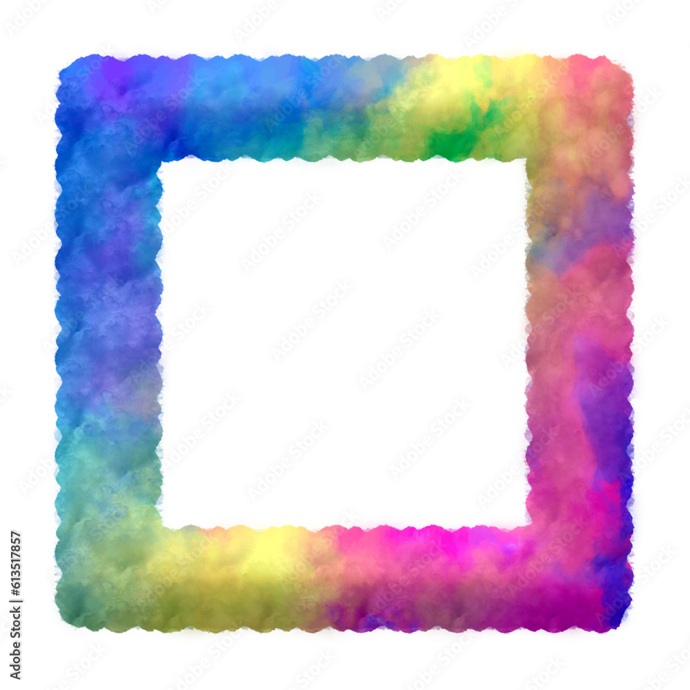 Poster colorful fluffy cloud square rectangle frame. this is a part of a set which also includes uppercase 