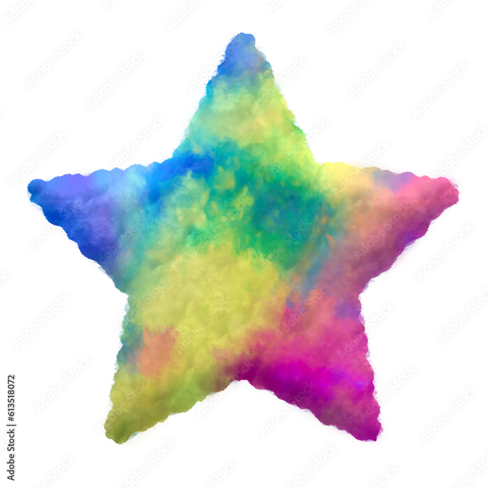 Aufkleber colorful fluffy clouds star shape. this is a part of a set which also includes uppercase and lowerca