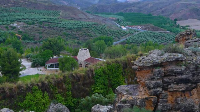 Landscape in the surroundings of the Alic&uacute;n de las Torres Spa and the Toril ditch and the Alic&uacute;n dolmens. Geopark of Granada, Geopark of Gorafe. Grenada Province. Andalusia. Spain. Europe