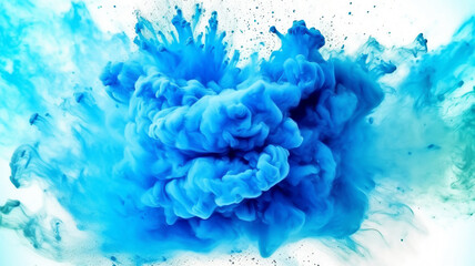 Beautiful abstract art with blue splash on white background  for banners, flyers, posters, design