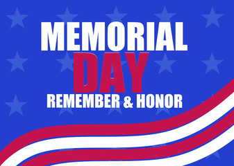 Memorial day remember and honor vector illustration, suitable for web banner poster or card campaign