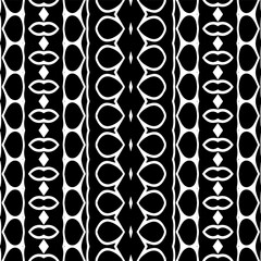 Vector geometric ornament in ethnic style. Seamless pattern with  abstract shapes. Black and white geometric  wallpaper. Repeating pattern for decor, textile and fabric. Abstraction art.