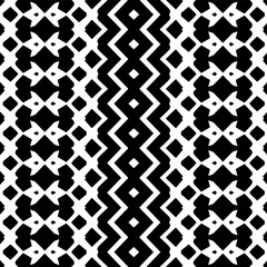 Vector geometric ornament in ethnic style. Seamless pattern with  abstract shapes. Black and white geometric  wallpaper. Repeating pattern for decor, textile and fabric. Abstraction art.