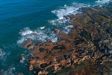 aerial view of a piece of rocky shore