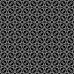 Vector geometric ornament in ethnic style. Seamless pattern with  abstract shapes. Black and white geometric  wallpaper. Repeating pattern for decor, textile and fabric. Abstraction art.