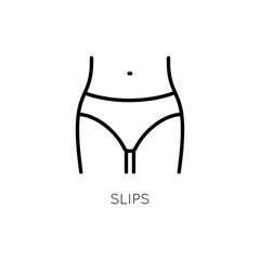 Slips panties icon. Women's underwear for web design, internet, advertising, labels, industry.