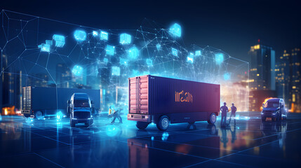 Fototapeta na wymiar Smart Logistics IoT Solutions