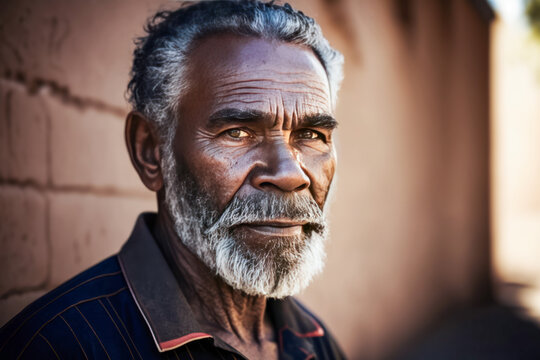Portrait of a senior man in rural town.