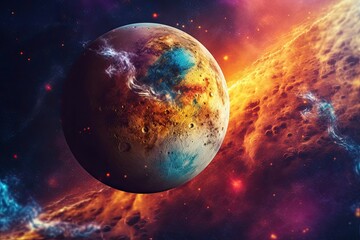Obraz na płótnie Canvas planet mercury copy space generative ai
