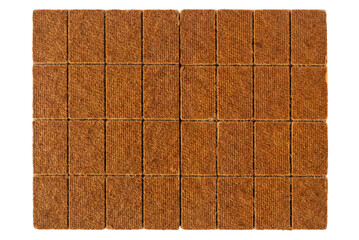 Fire Starters Large Packaging Set Top View Composition - Recycled Cardboard Rectangle Pieces Isolated on White Background - Natural Light Close up