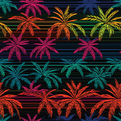 Seamless Colorful Hawaii Palms Pattern. Seamless pattern of Hawaii Palms in colorful style. Add color to your digital project with our pattern!