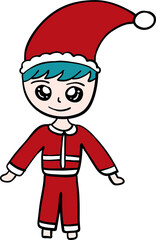 Single man wearing santa dress illustration