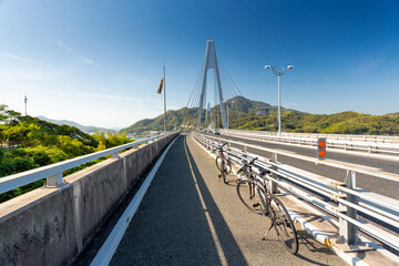 Shimanami kaido cycling route, Japan. Ikuchi Bridge	