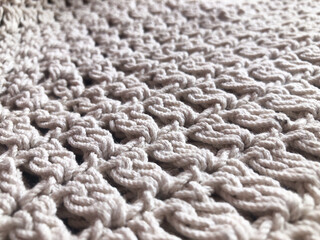 White knit wool texture background.