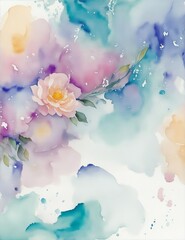 Fototapeta na wymiar watercolor background,watercolor painting, where colors effortlessly blend and flow, breathing life into ethereal landscapes, vibrant florals, and captivating portraits. Feel the rhythm of the brush. 
