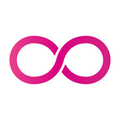Pink infinite icon. Unlimited sign. Vector.