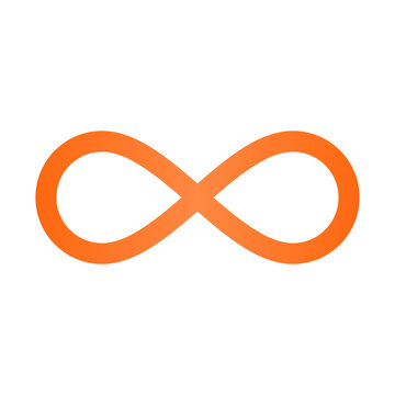 Modern orange infinite icon. Unlimited icon. Vector.