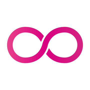 Pink infinite icon. Unlimited sign. Vector.