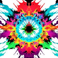 Colorful abstract pattern on a white background, kaleidoscope effect