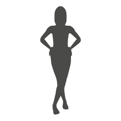 Illustration of a beautiful fashion model posing. Young attractive woman.