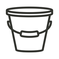 Bucket linear icon. Domestic bucket outline vector illustration
