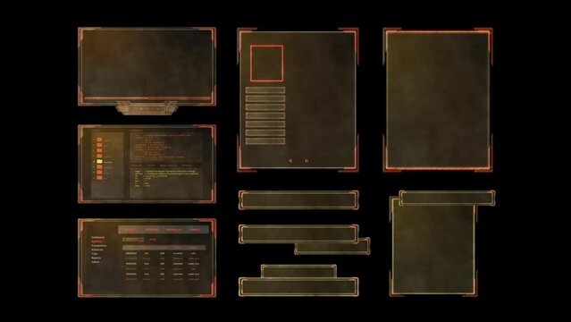 HUD UI Elements. Futuristic style. Game UI. Sci-fi screens.	
