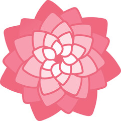 Pink camellia flower vector icon illustration bloom