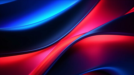 Abstract blue and red wavy futuristic background. Futuristic blue and red technology abstract background with neon glowing waves