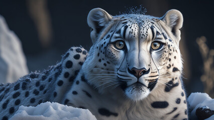 snow leopard portrait