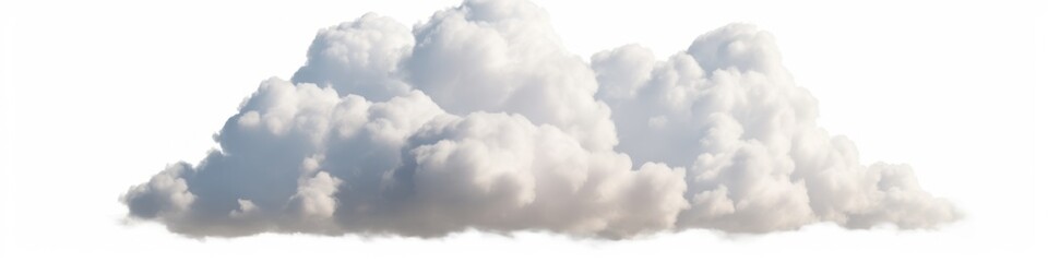 Obraz premium White clouds isolated on white background. Generative AI