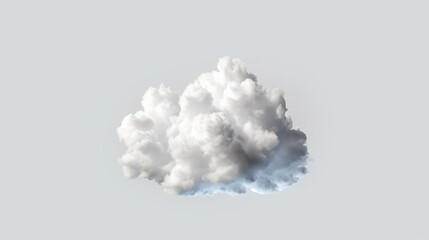 White clouds isolated on white background. Generative AI