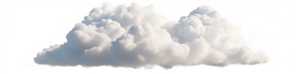 White clouds isolated on white background. Generative AI