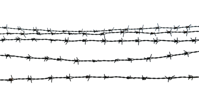 Barbed wire on transparent png