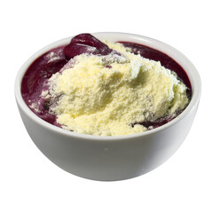 Brazilian frozen açaí in a bowl isolated