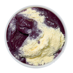 Brazilian frozen açaí in a bowl isolated