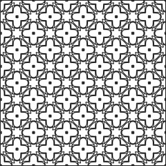 Vector pattern with symmetrical elements . Modern stylish abstract texture. Repeating geometric tiles from striped elements. Black and white pattern.